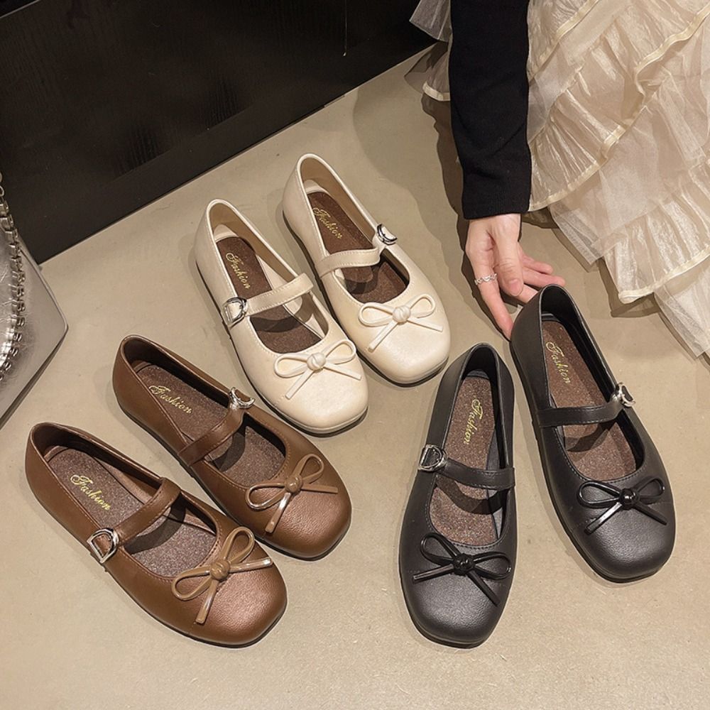 Mule Slip On - Słodkie damskie sandały z perłową kokardką,