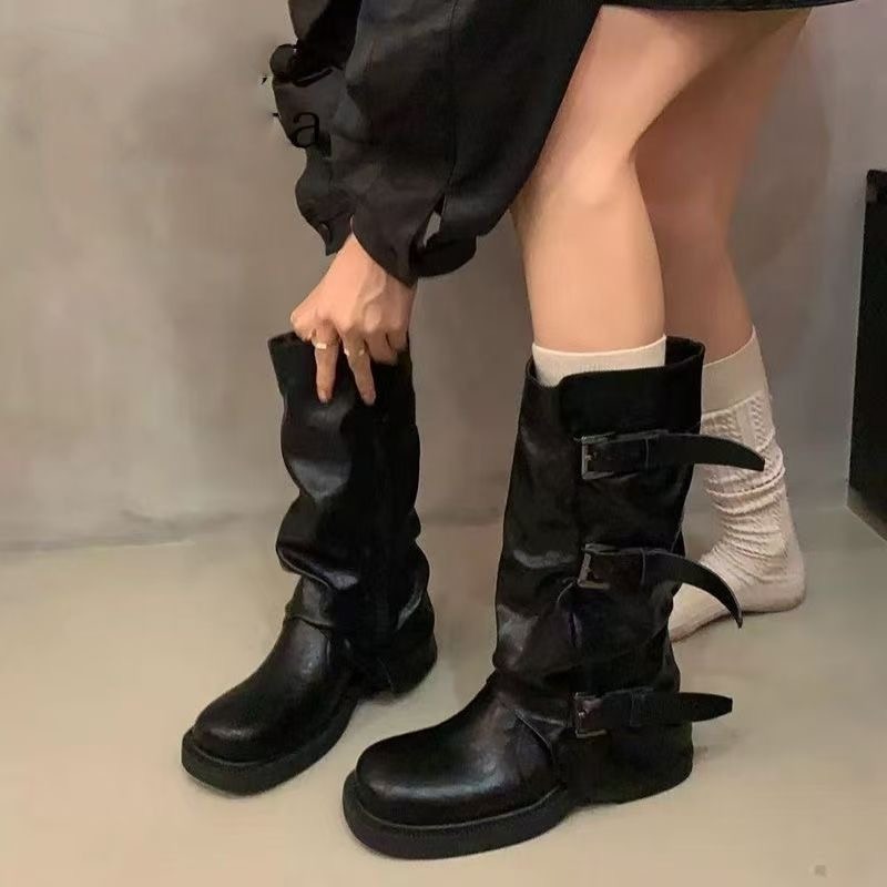 Damskie, plisowane, luźne botk – Knee High Boots Women recenzja i cena